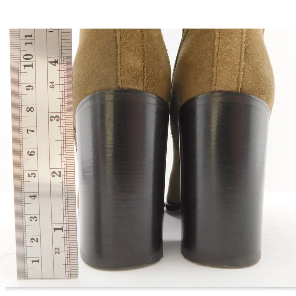 Unworn KATE SPADE Hazel Brown Suede Leather Block Heel Booties 5